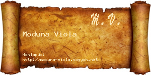 Moduna Viola névjegykártya